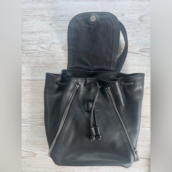 Rebecca Minkoff Bryn Black Leather Backpack Purse Handbag Bag - Picture 5 of 10